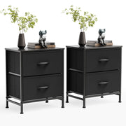 2-Piece Fabric Drawer Nightstand Set
