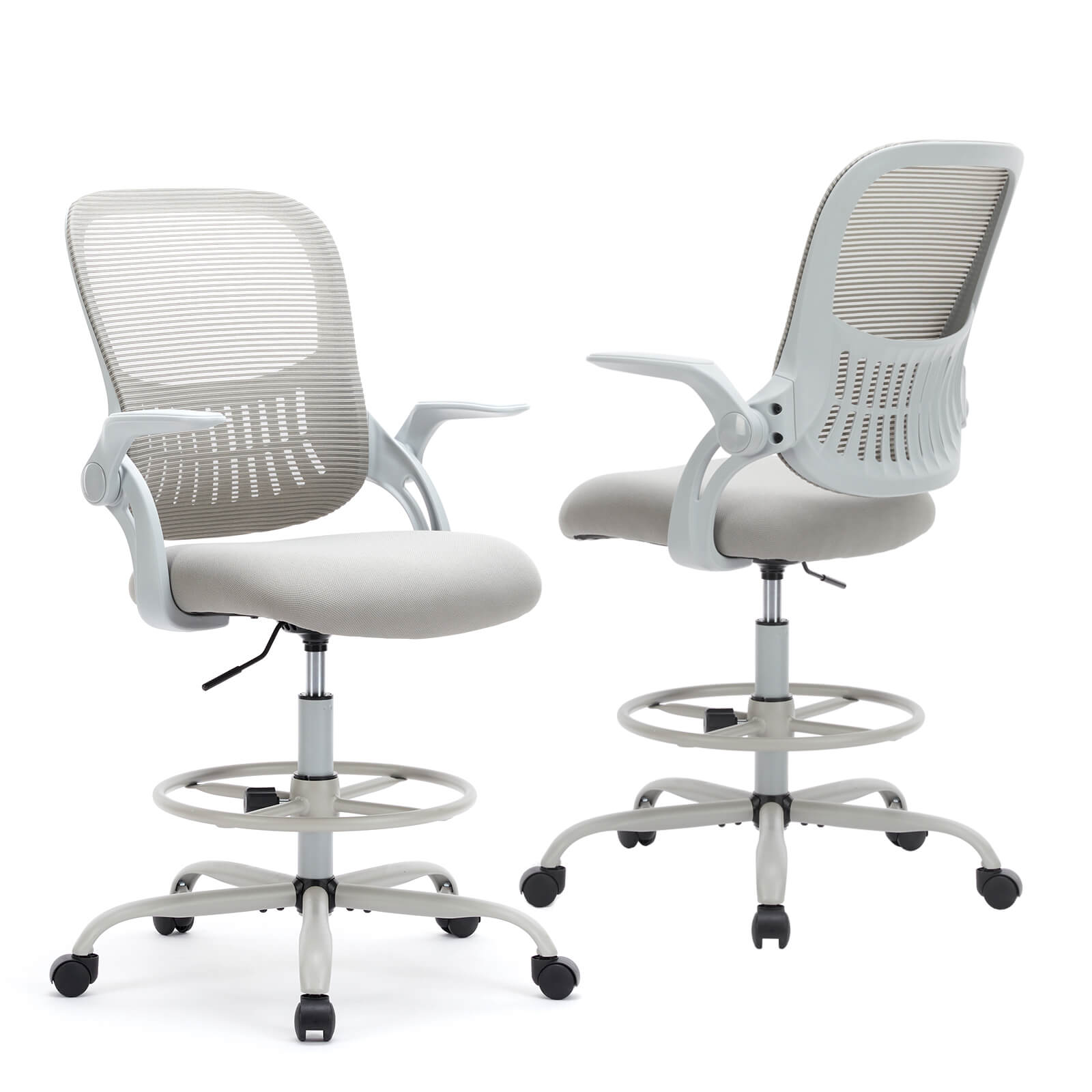 Ergonomic Office Chair Flip-Up Armrests Lumbar Support