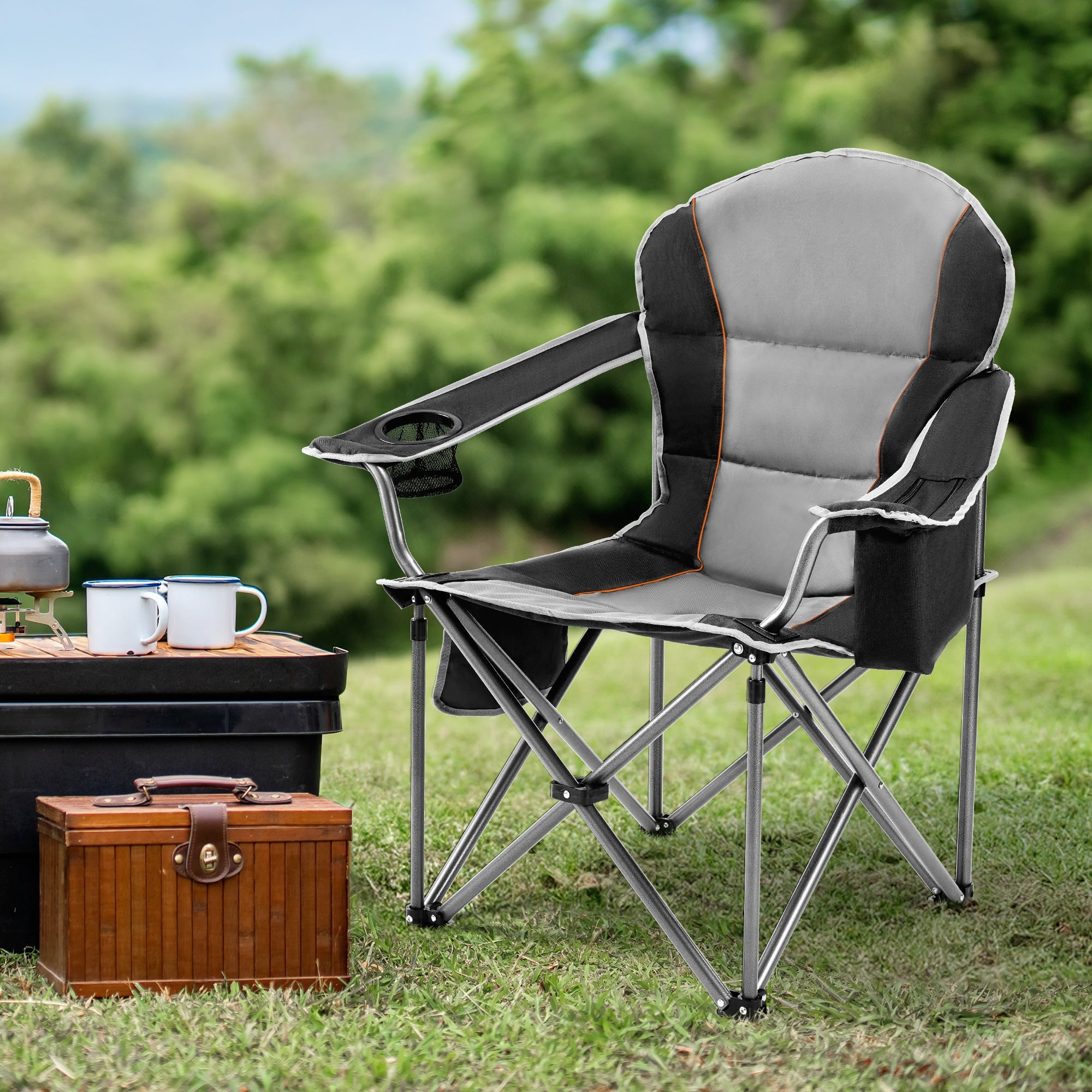 Portable Folding Camping Chair with Side Pocket