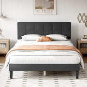 Upholstered Linen Bed Frame with Headboard
