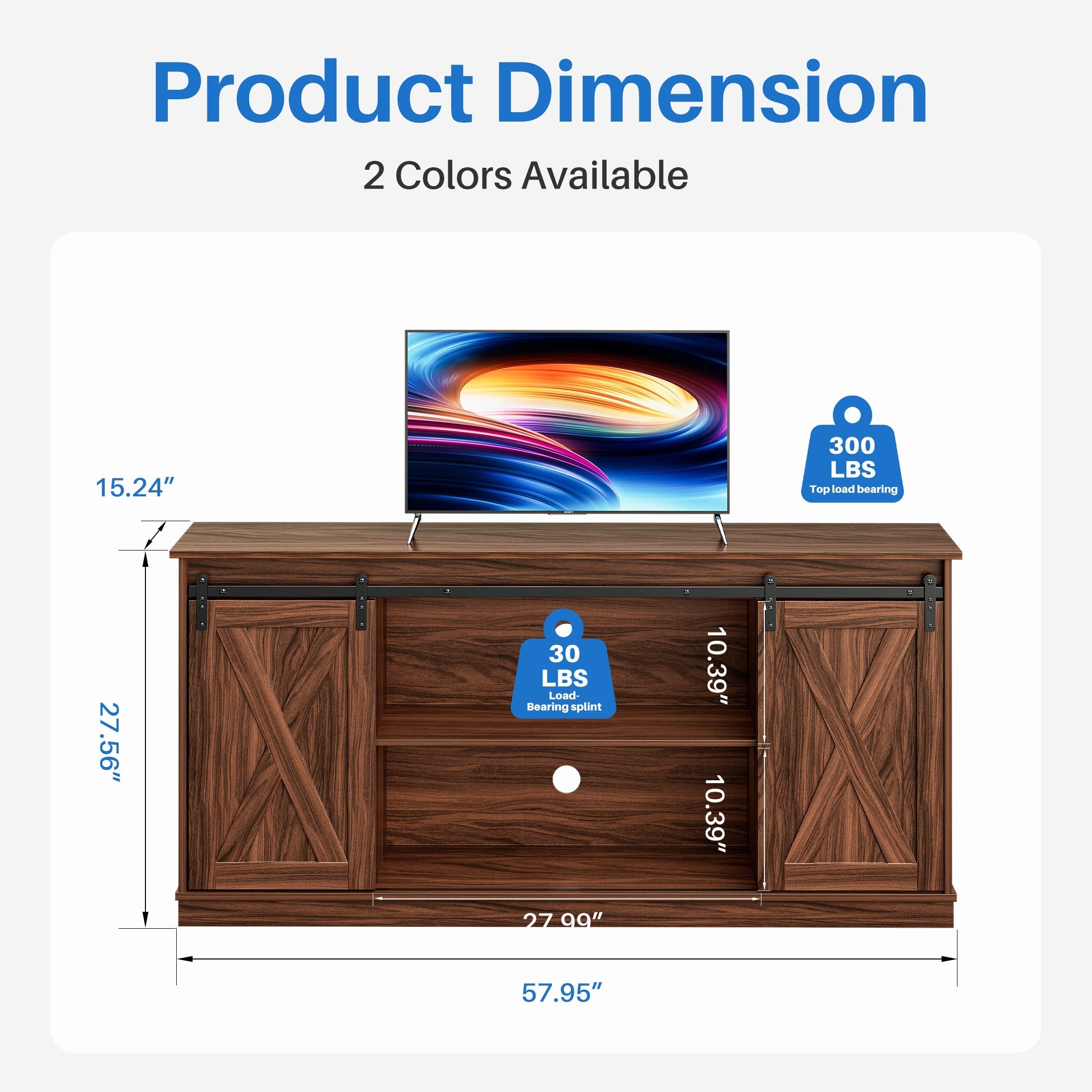 EDX Farmhouse TV Stand with Storage