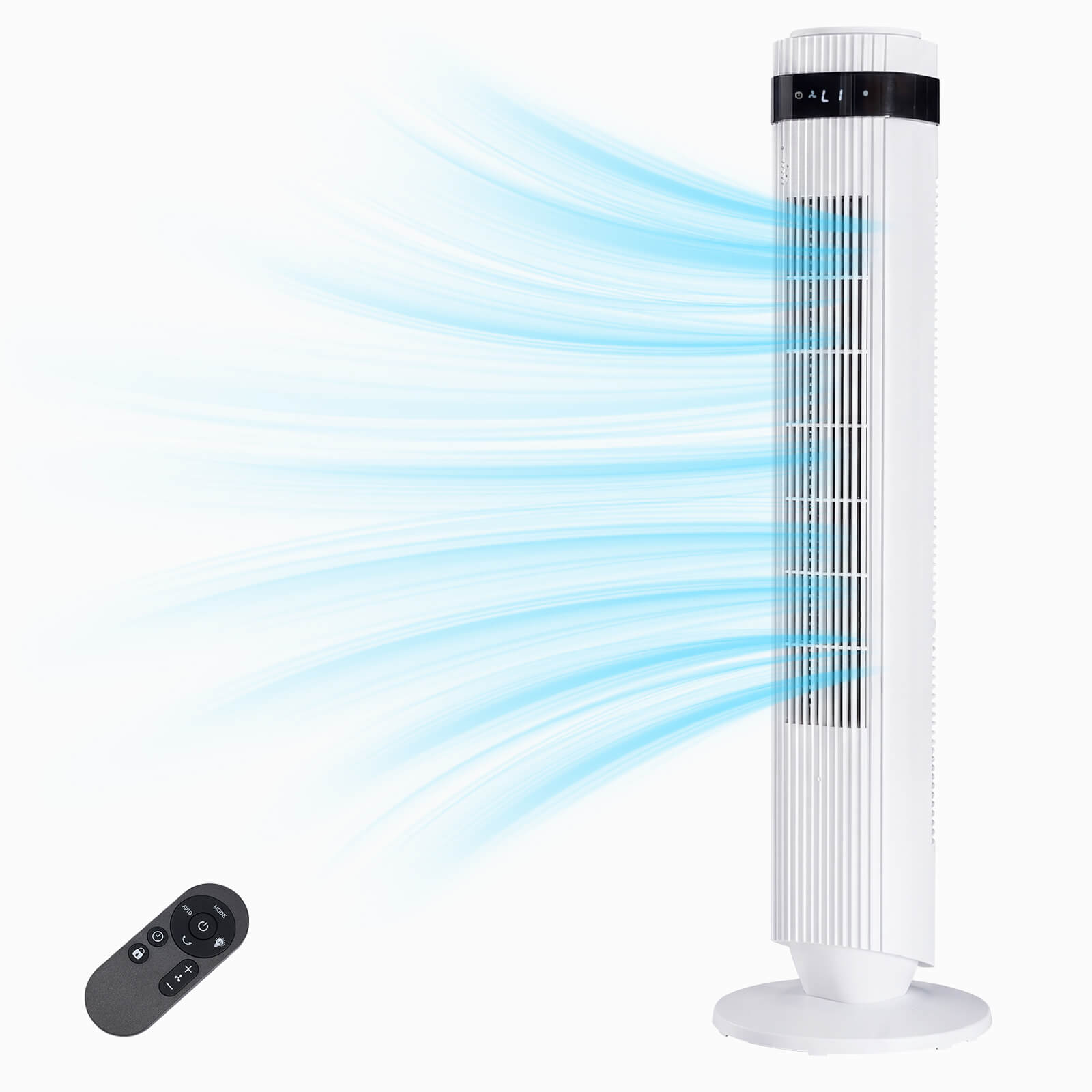 Tower Fan with Remote Control & 5 Speeds for Bedroom