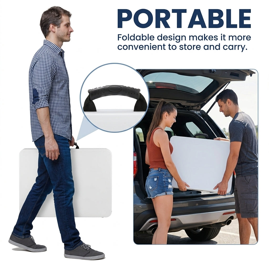Portable Folding Table with Carrying Handle