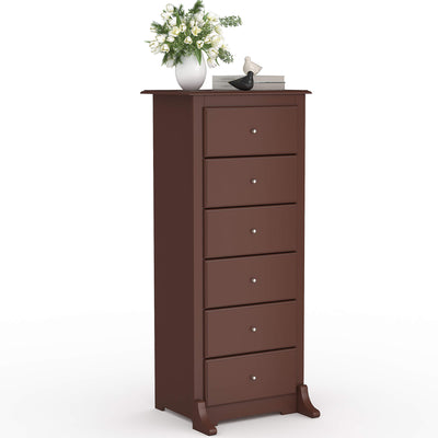 Tall 6-Drawer Wood-Grain Dresser