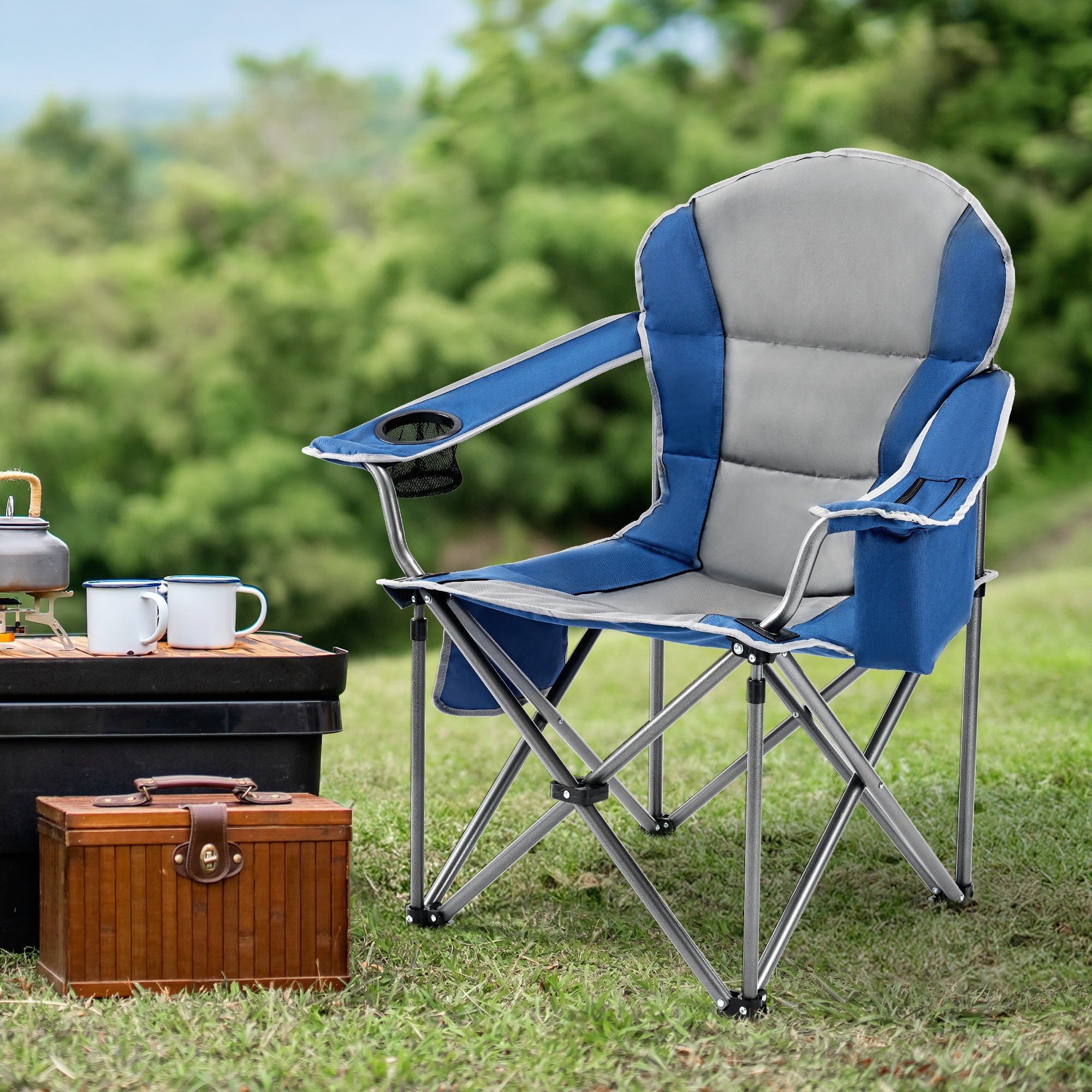 Portable Folding Camping Chair with Side Pocket
