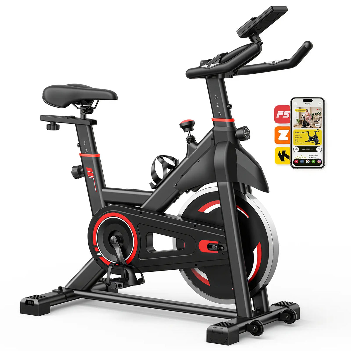 Indoor Cycling Bike – LCD Display, Infinite Resistance, Adjustable Seat & Handlebars