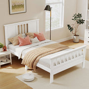 Classic White Solid Wood Twin Bed Frame