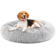 Round Faux Fur Pet Calming Bed