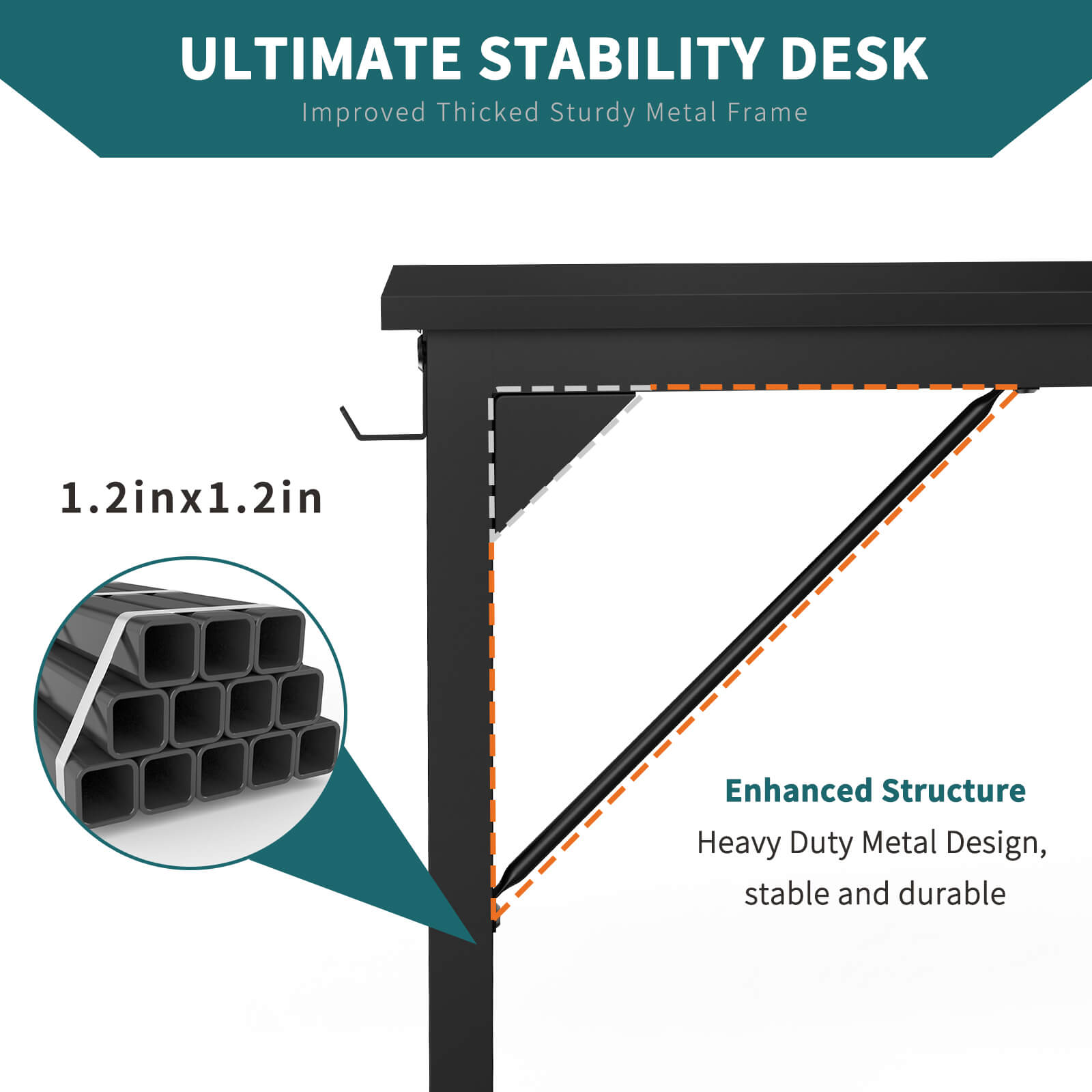 Organizer Computer Desk with Storage Pockets