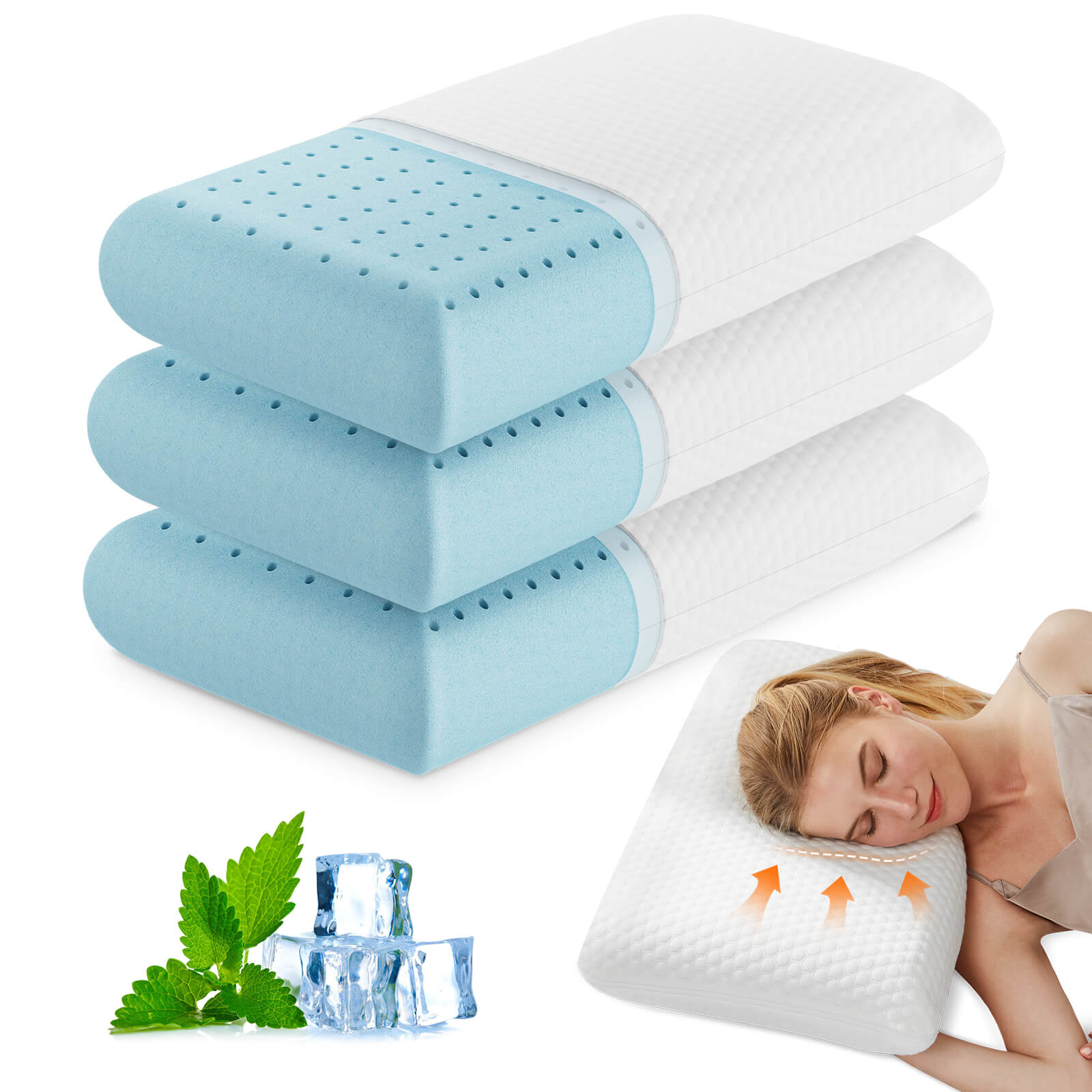 Memory Foam Gel Cooling Pillow