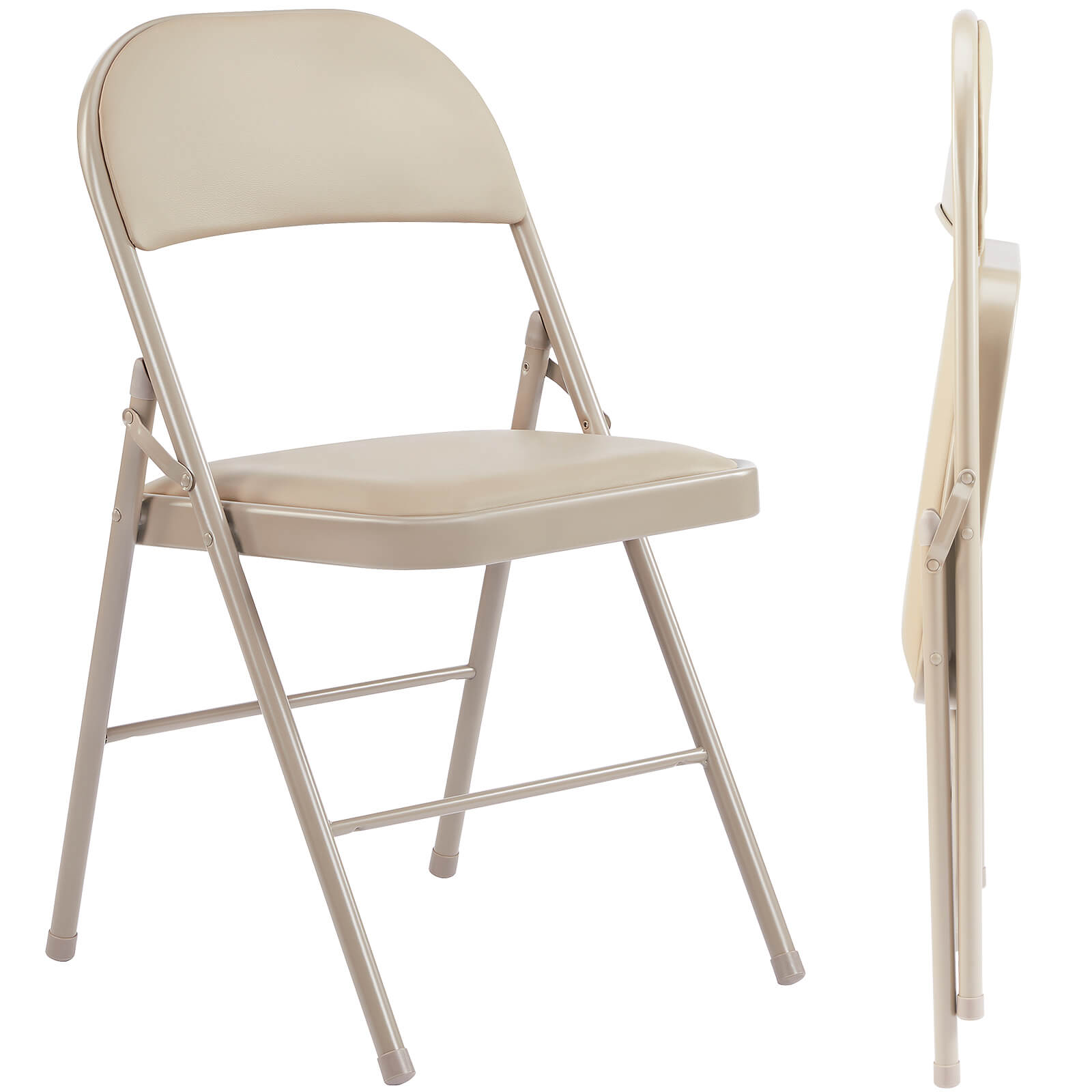 Leather Folding Chair Black