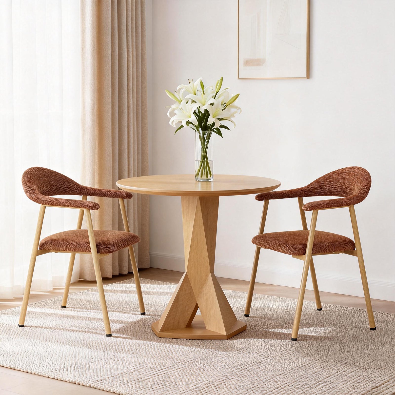 Upholstered Armchair Dining Chairs Set of 2