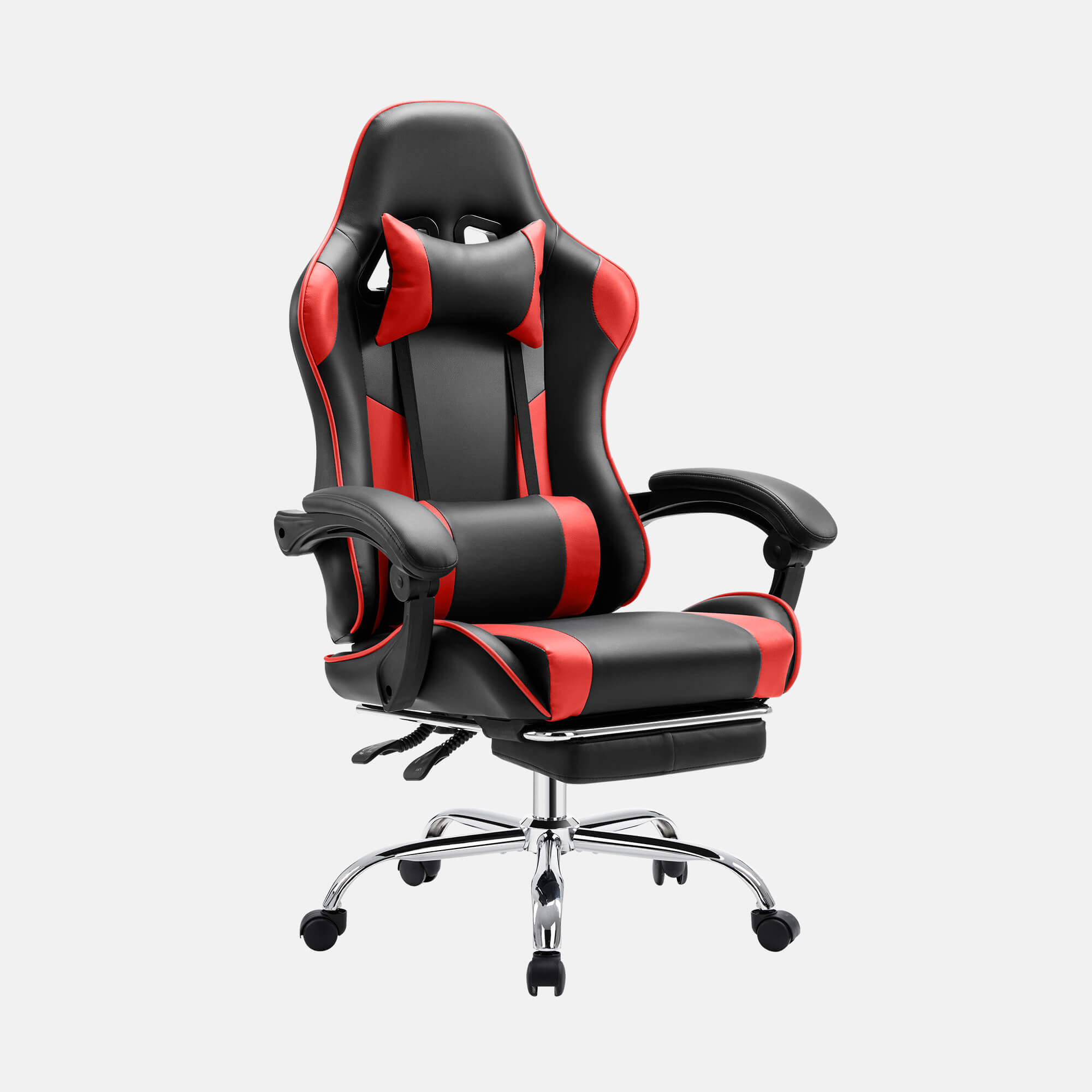 Gaming Chair with Footrest and Lumbar Support