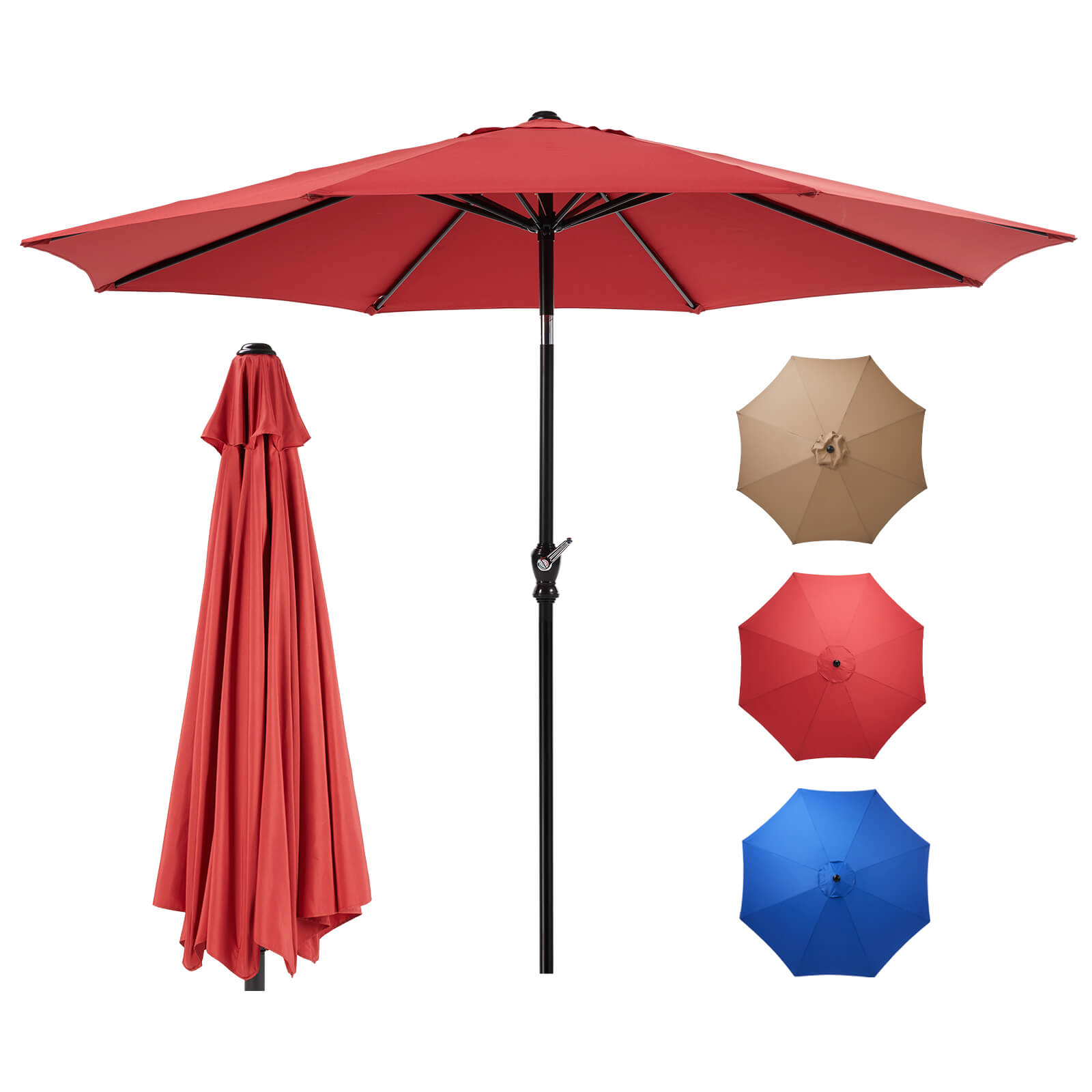 9ft 8-Rib Steel Patio Umbrella