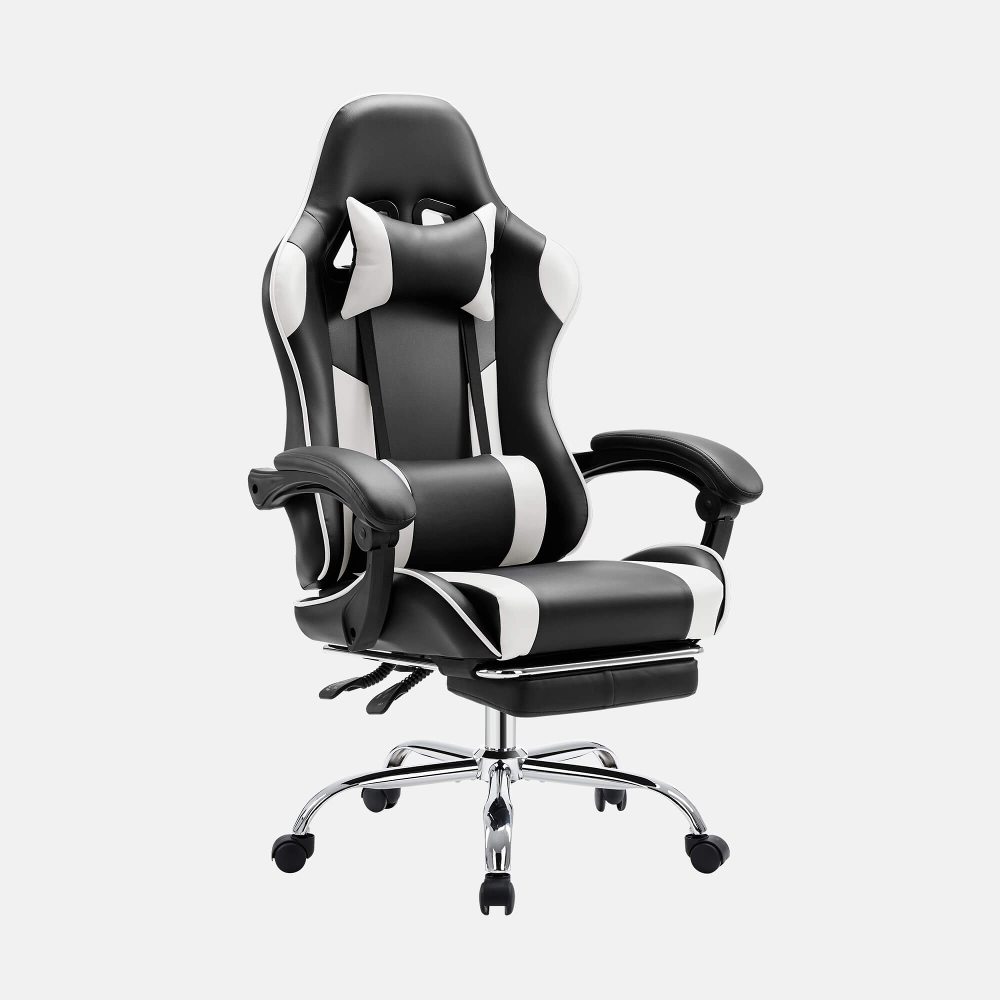 Gaming Chair with Footrest and Lumbar Support