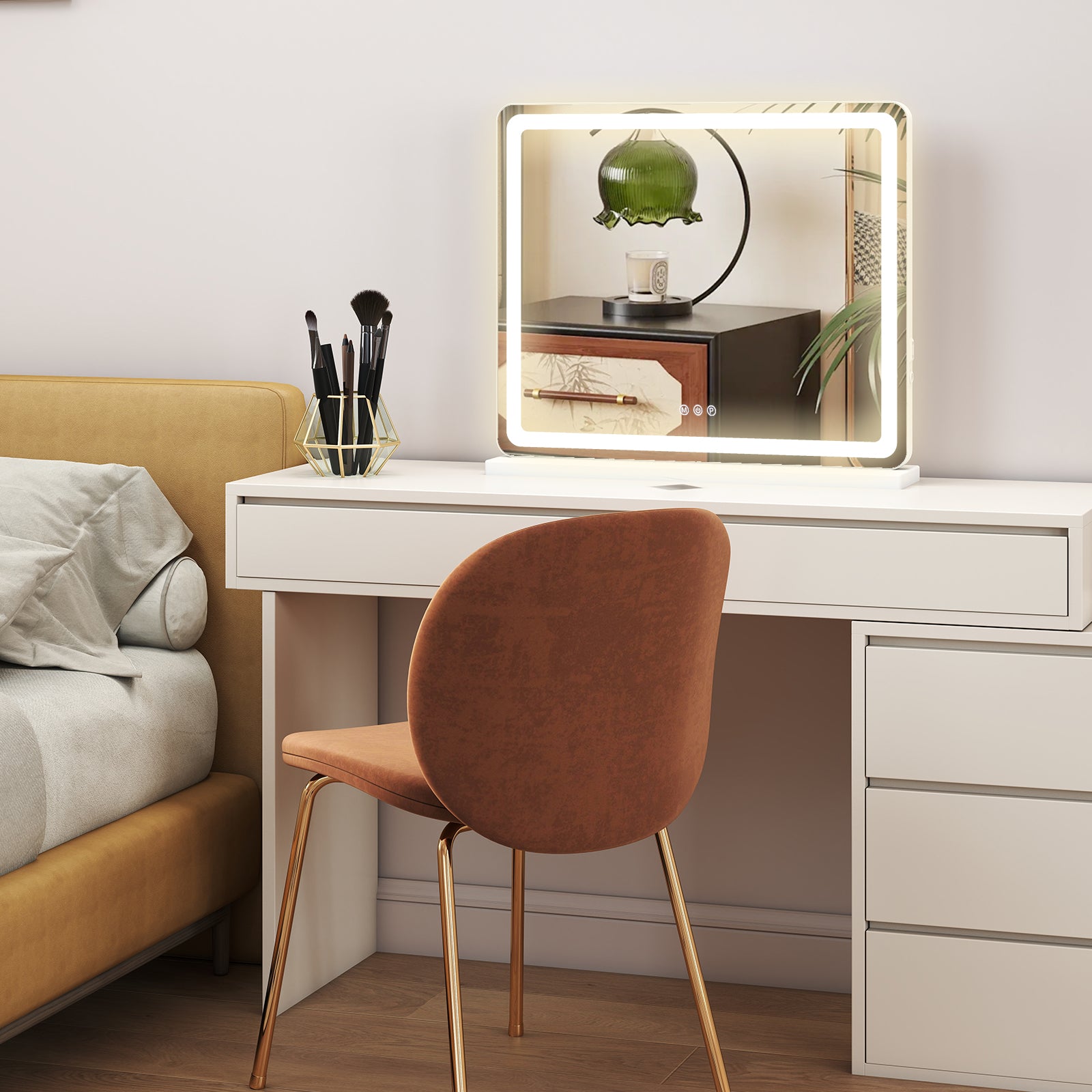WareBay LED Vanity Mirror with Lights - Dimmable 3 Color Modes
