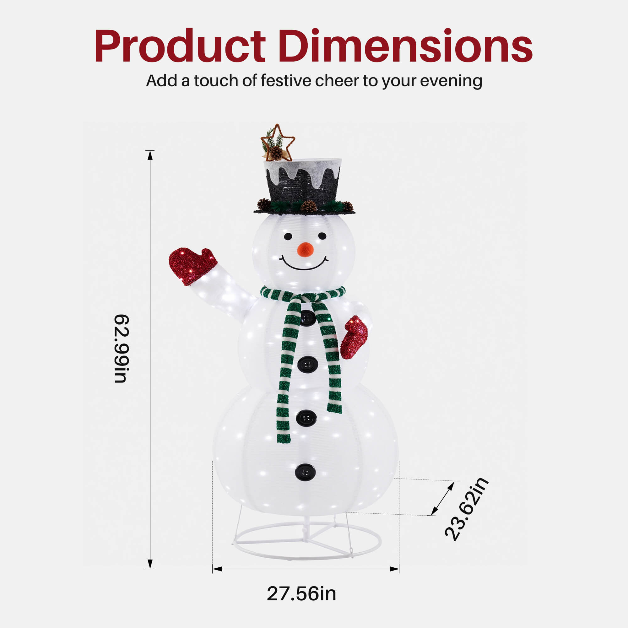 LED Snowman 5ft Outdoor Christmas Decoration