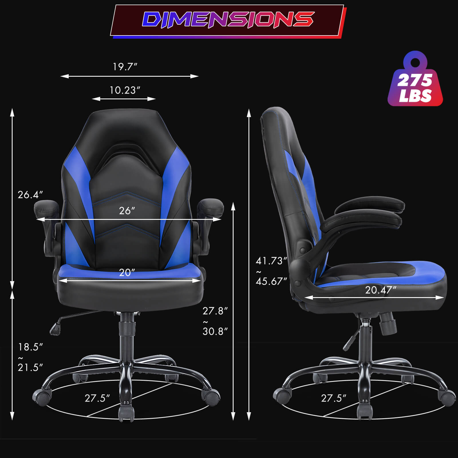Leather Gaming Chair Height Adjustable