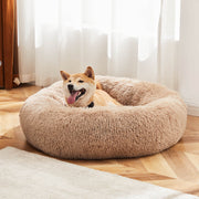 Round Faux Fur Pet Calming Bed
