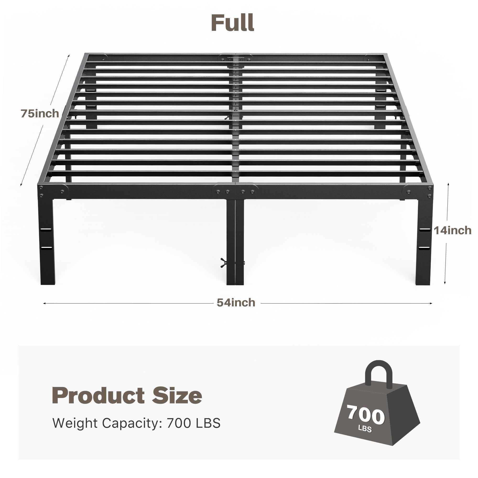 Heavy Duty Steel Bed Frame with Storage