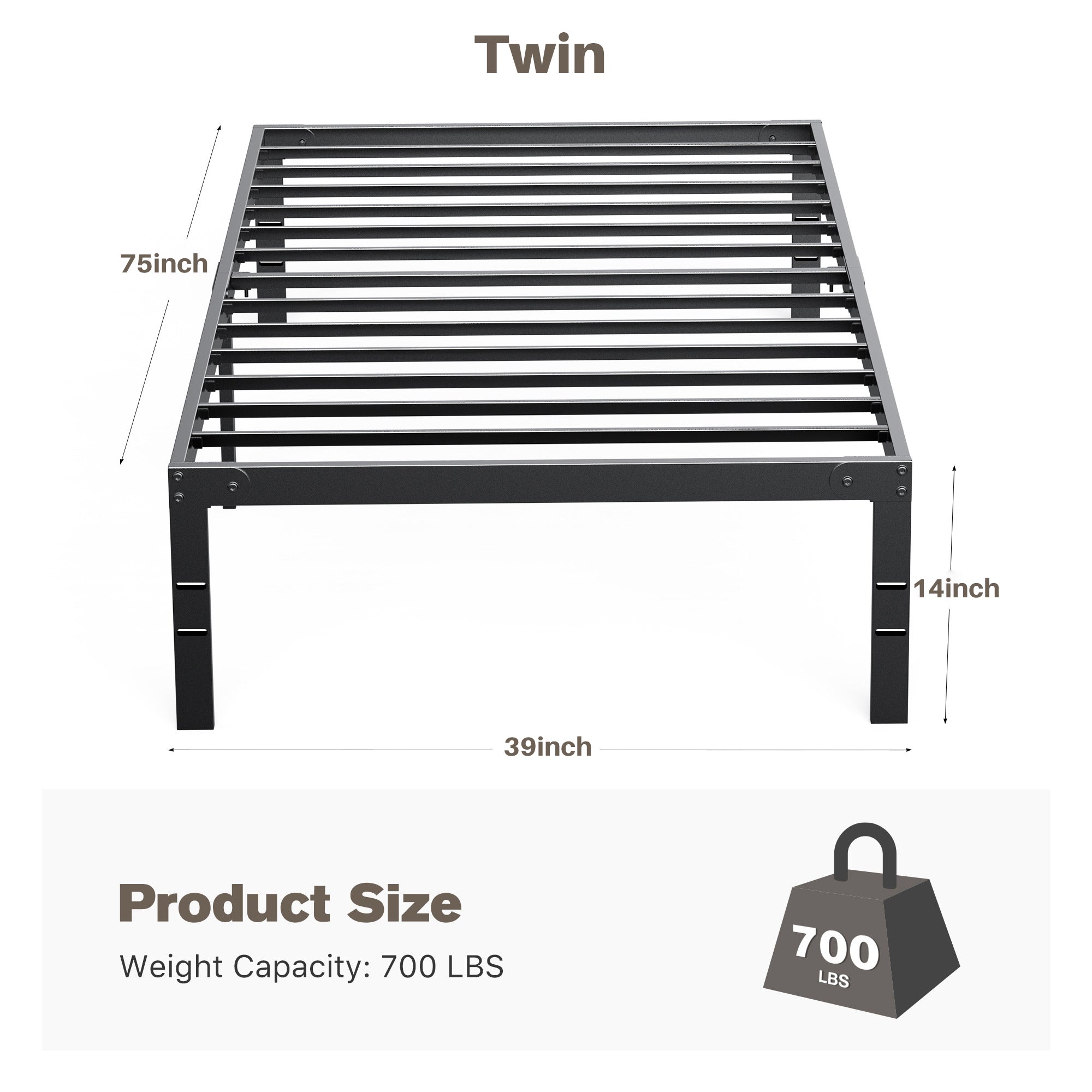 Heavy Duty Steel Bed Frame with Storage
