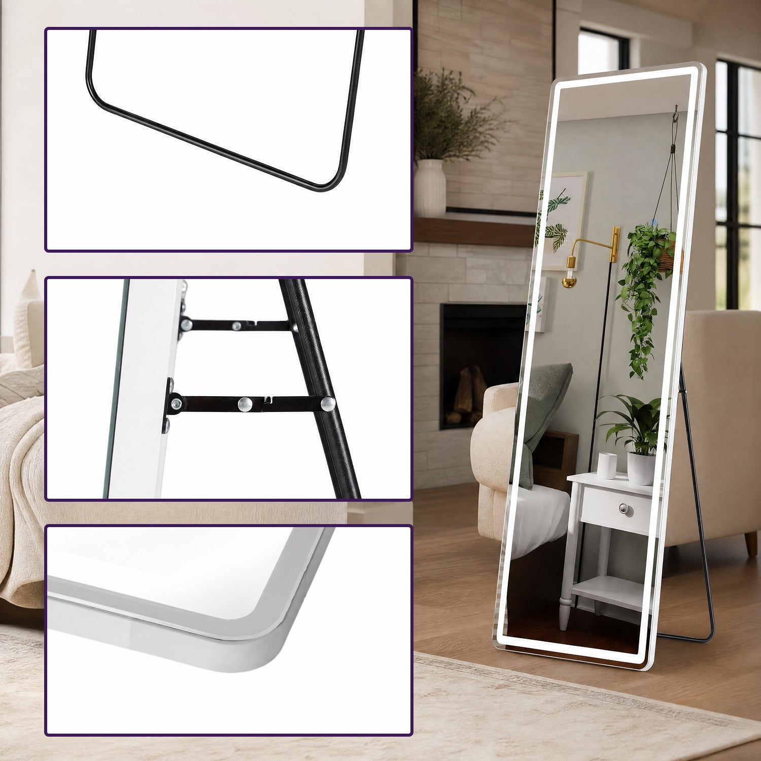 3-Color LED Illuminated Vanity Mirror