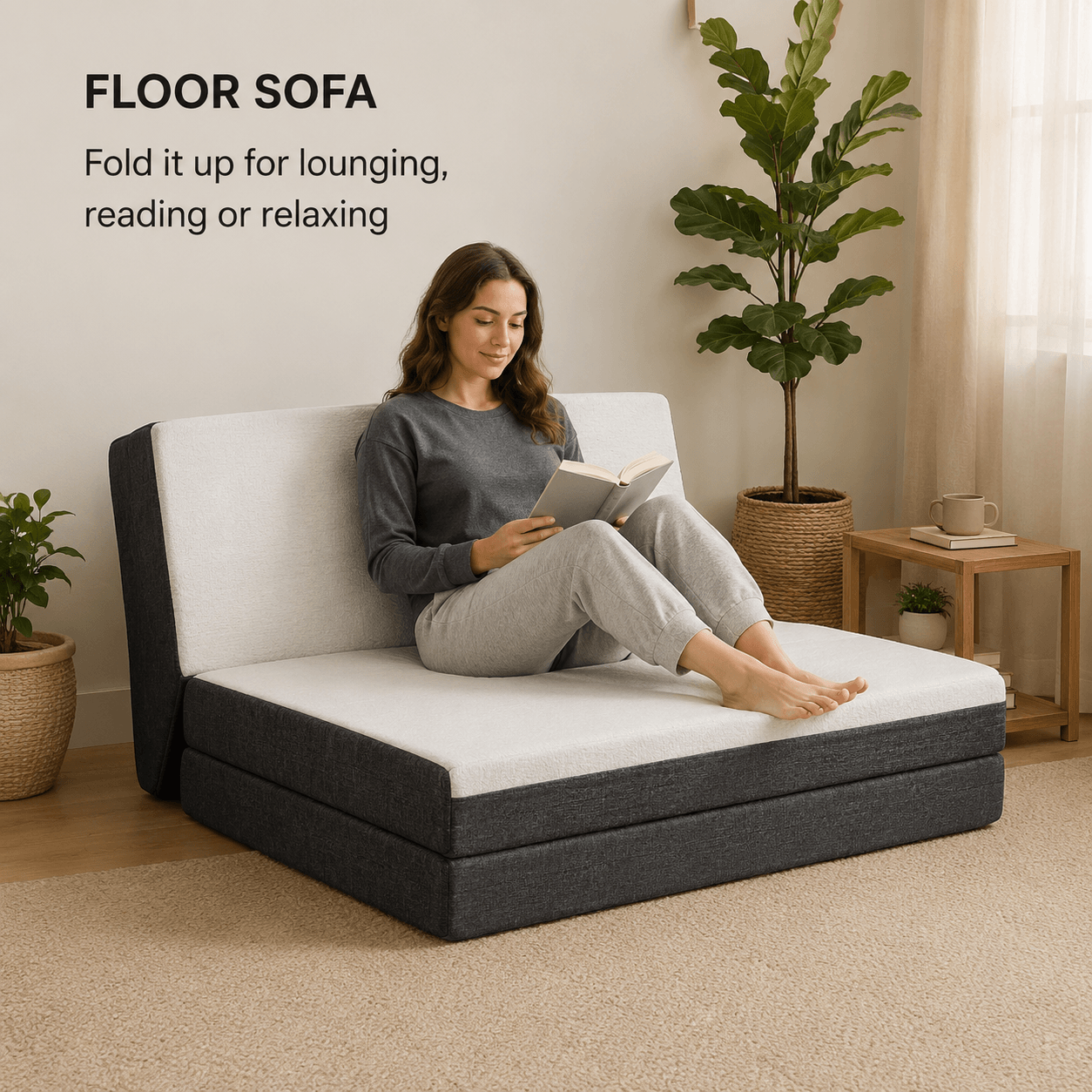 Warebay 3/ 4-Inch Tri-Fold Memory Foam Mattress, Foldable Guest Bed for Bedroom