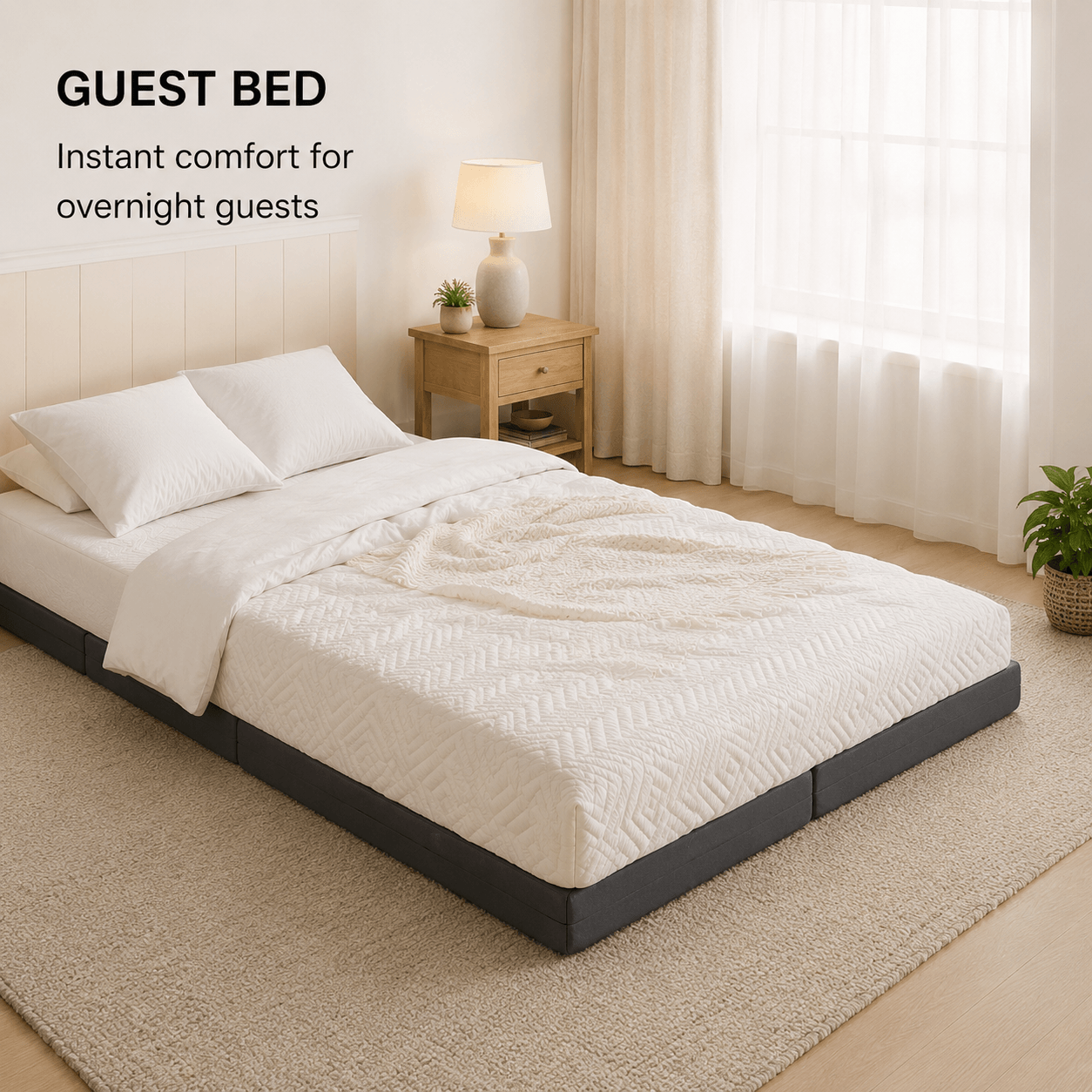 Warebay 3/ 4-Inch Tri-Fold Memory Foam Mattress, Foldable Guest Bed for Bedroom