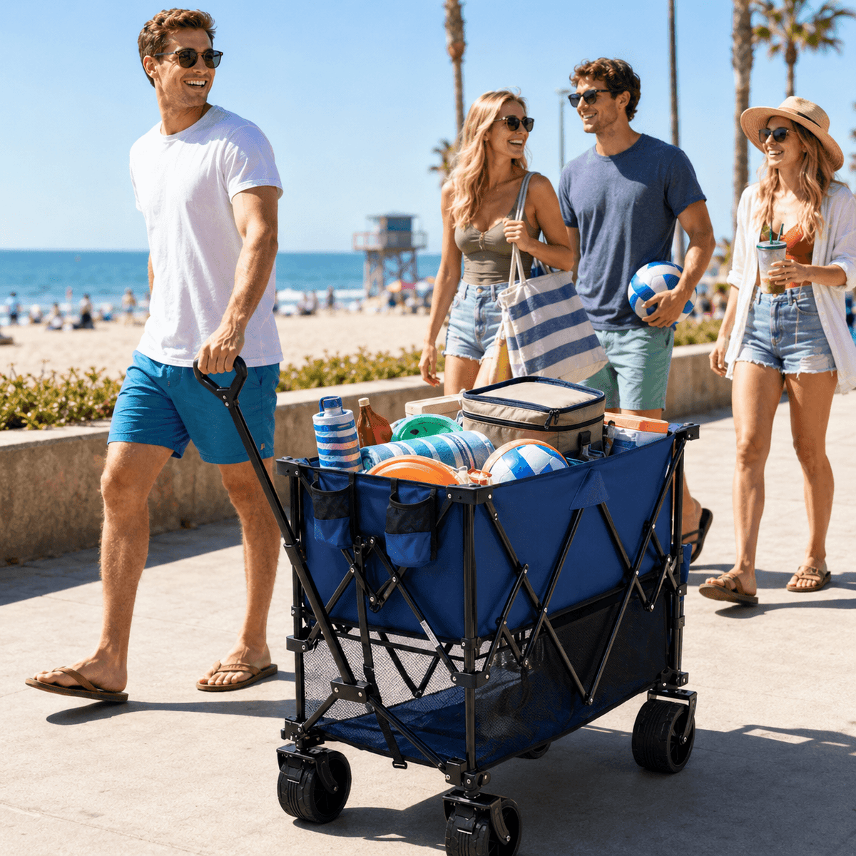 440 lbs Heavy-Duty Collapsible Wagon Cart 