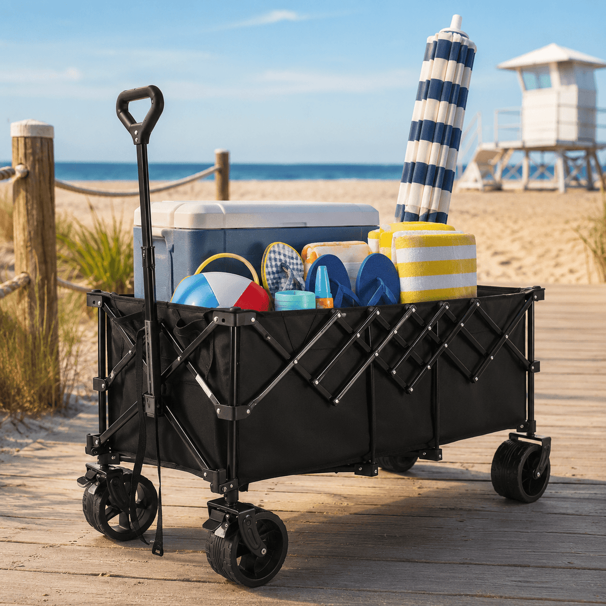 440 lbs Heavy-Duty Collapsible Wagon Cart 