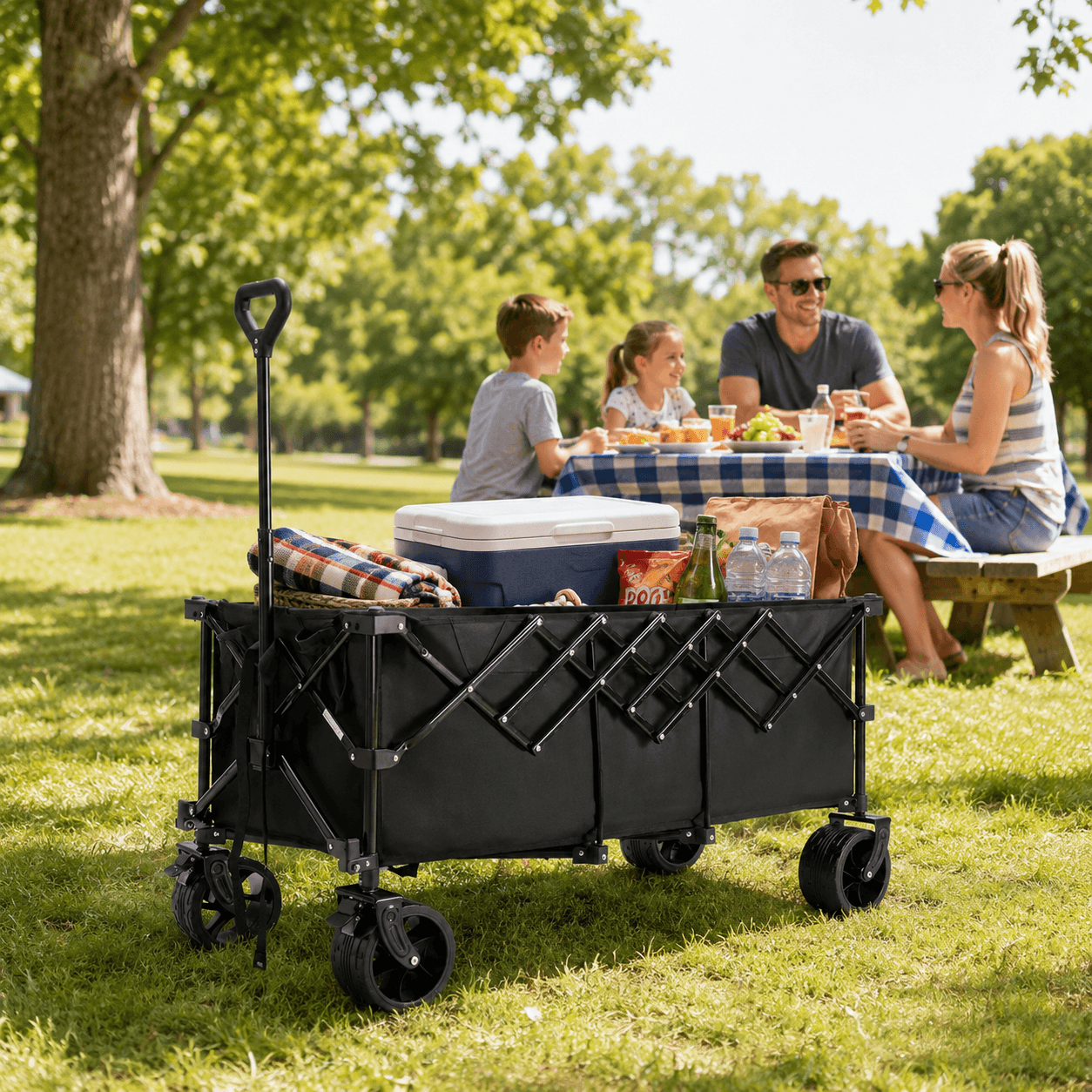 440 lbs Heavy-Duty Collapsible Wagon Cart 