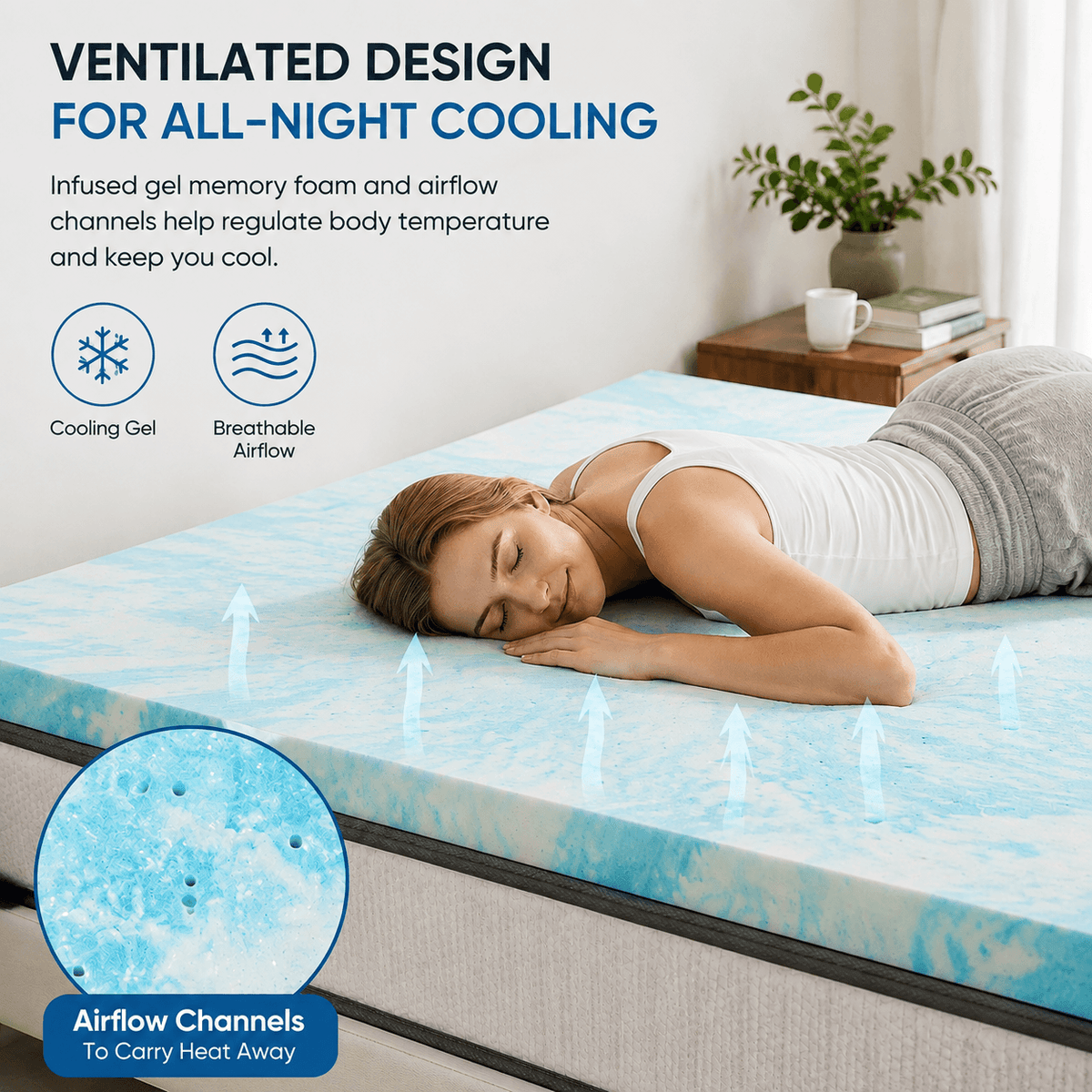 Gel Memory Foam Mattress Topper