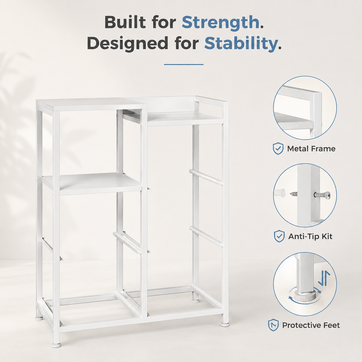 WareBay 5-Drawer Fabric Wardrobe with Double Shelf – Freestanding Bedroom Storage Cabinet