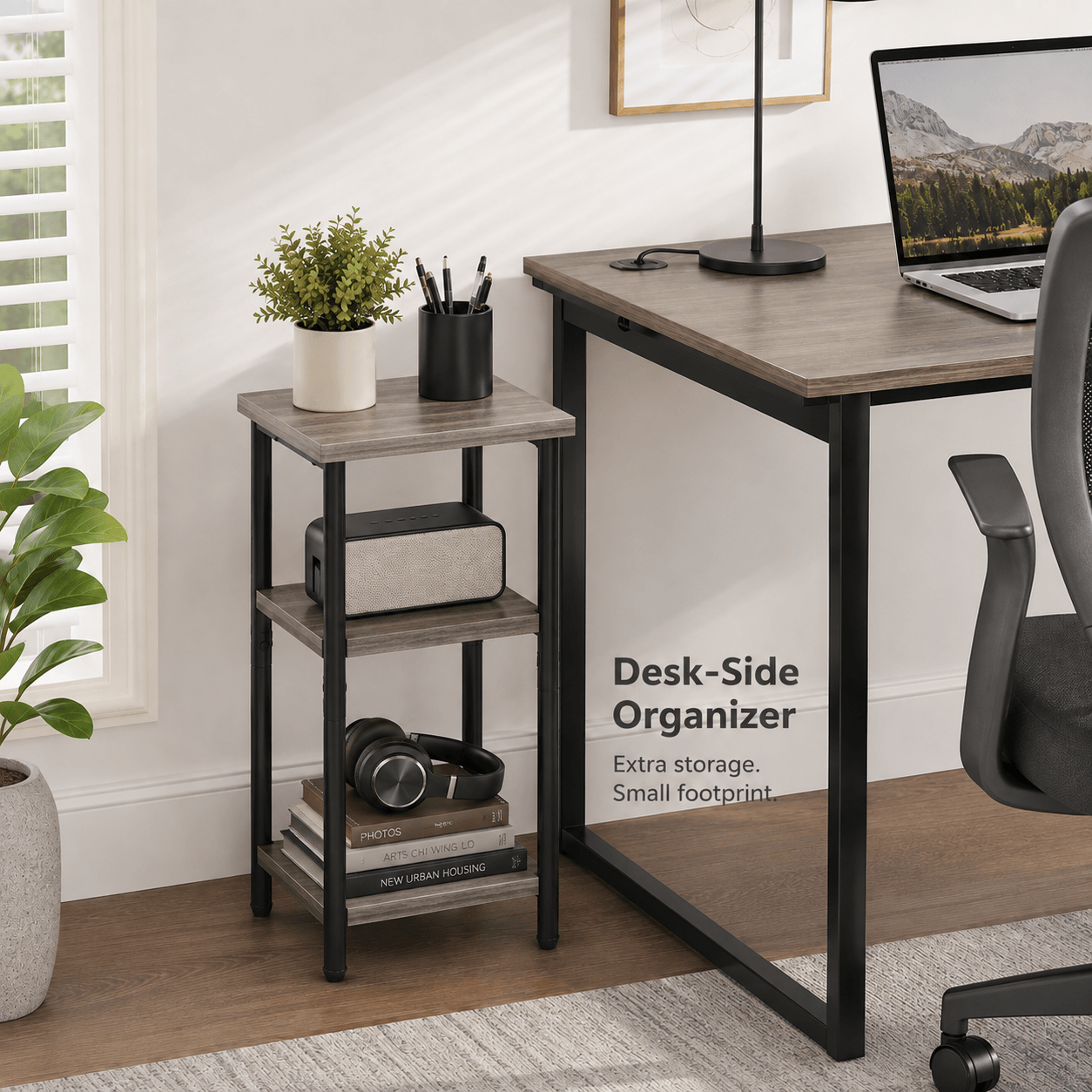 3-Tier Side Table with Storage Shelves – Small End Table for Bedroom, Living Room & Office