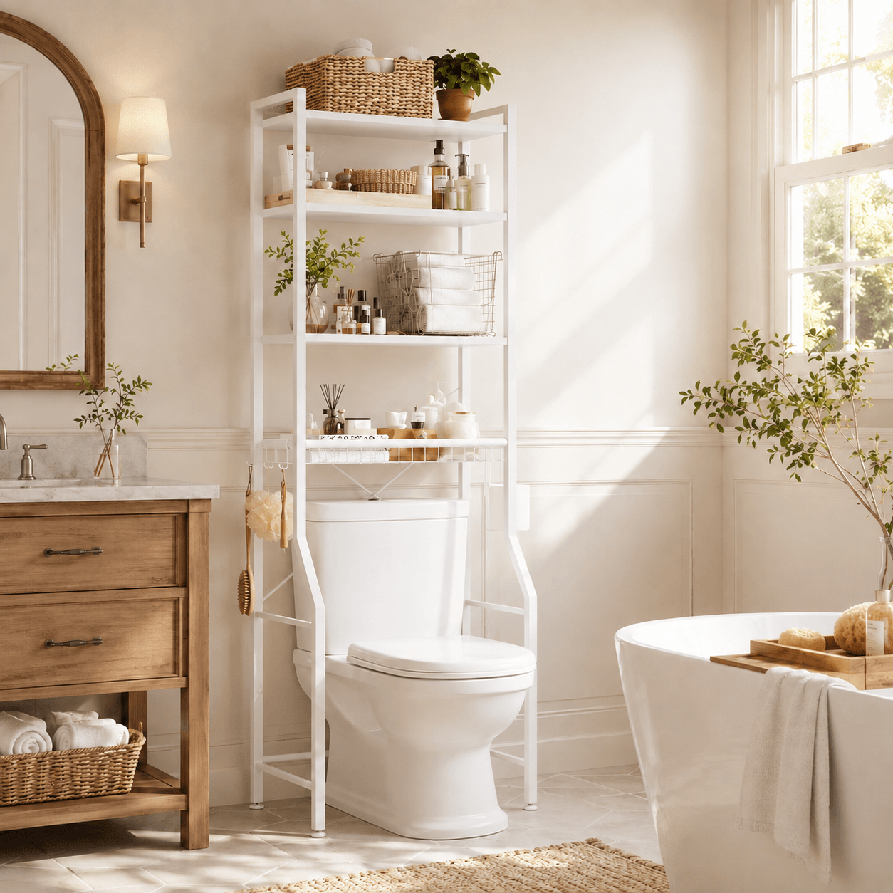 68-Inch Over-the-Toilet Bathroom Storage Rack