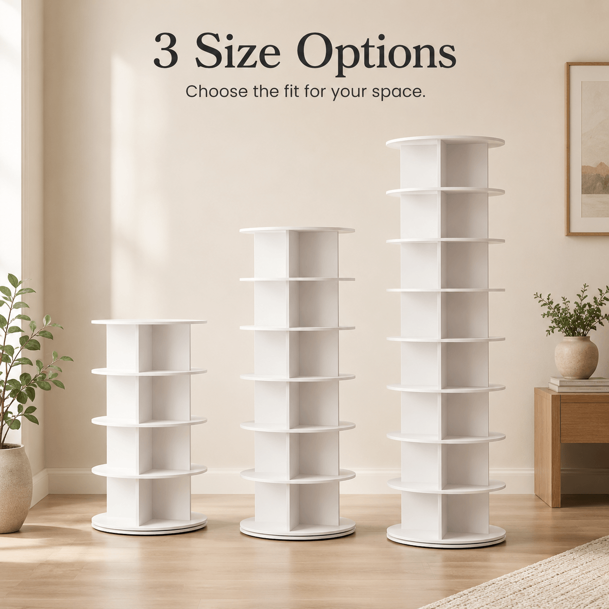 WareBay 7-Tier 360° Rotating Shoe Organizer – Vertical Shoe Storage Rack for Small Spaces