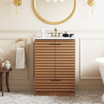24in Rustic Wood Bathroom Vanity with Sink