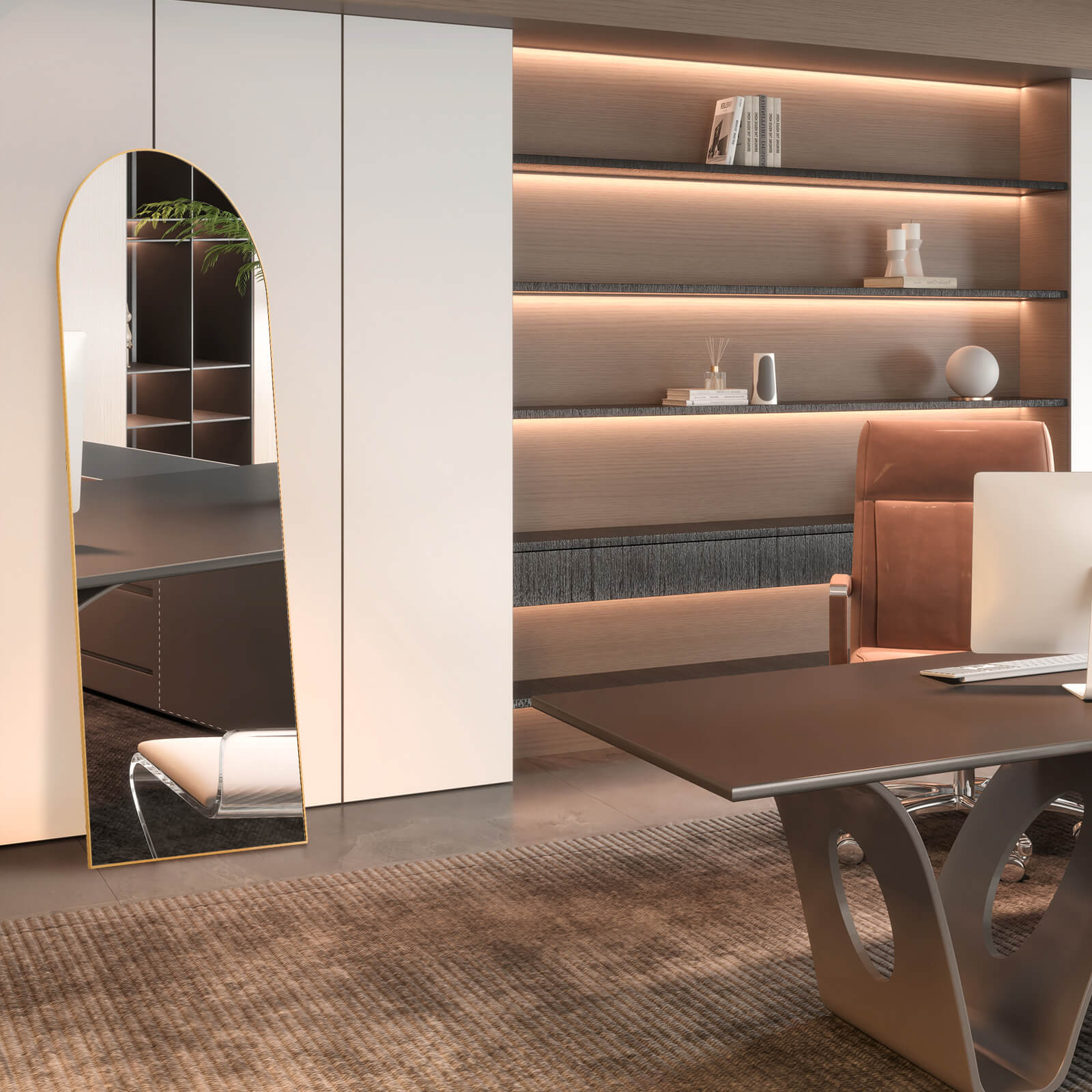 Slim Metal Frame Full Length Floor Mirror