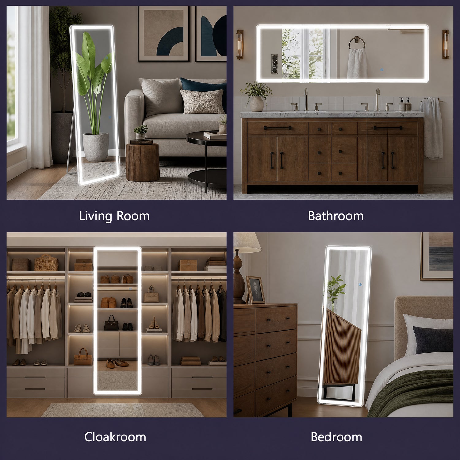 3-Color LED Illuminated Vanity Mirror
