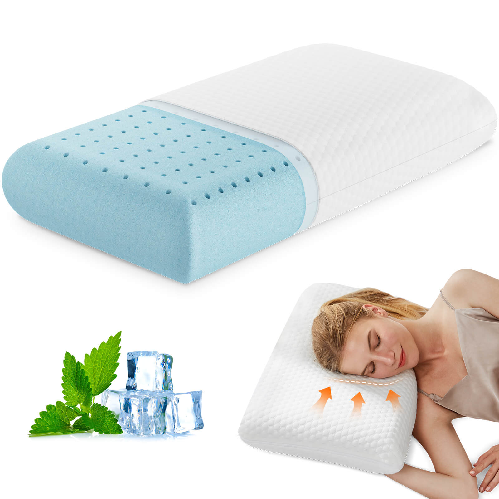 Memory Foam Gel Cooling Pillow