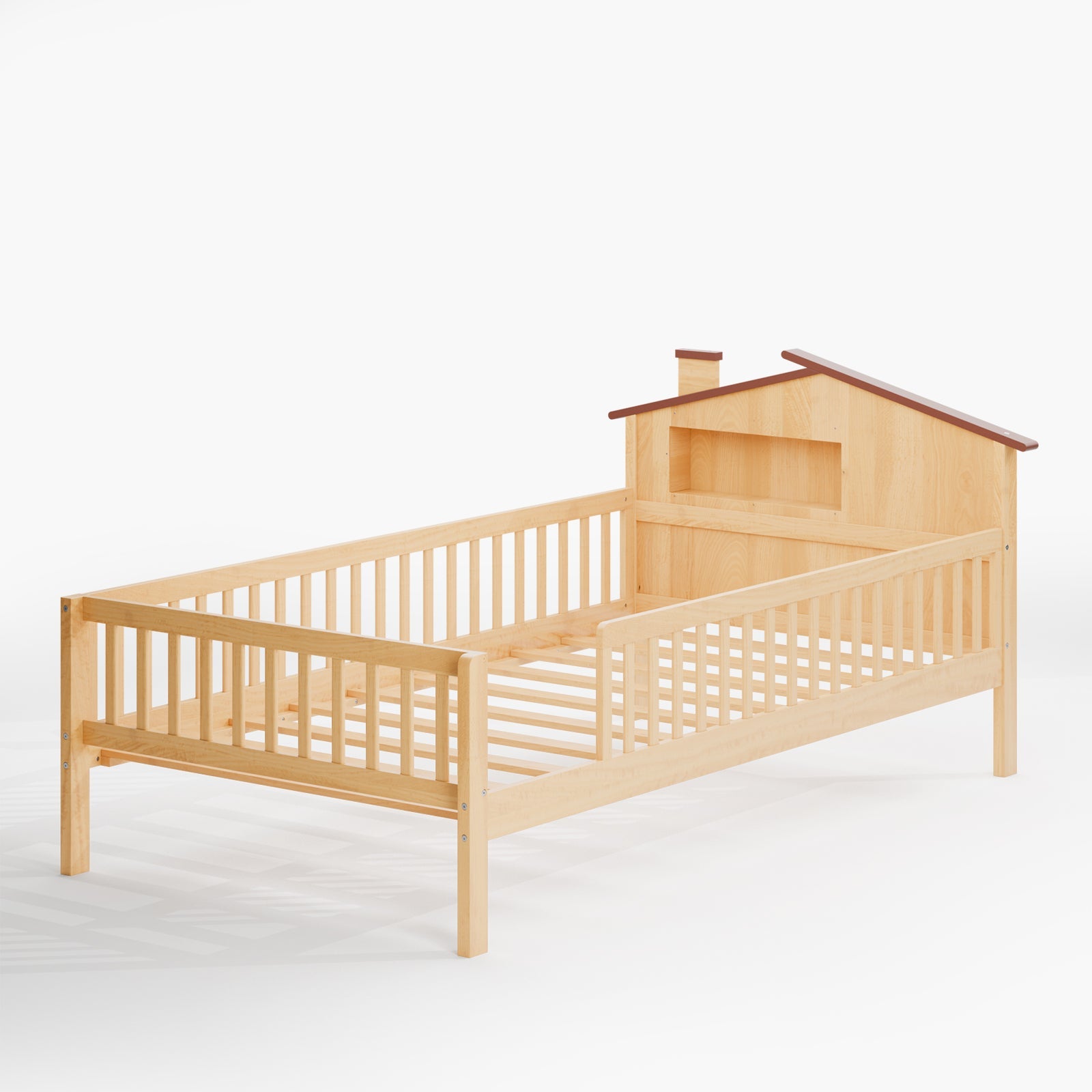 Solid Wood Twin House Bed Frame