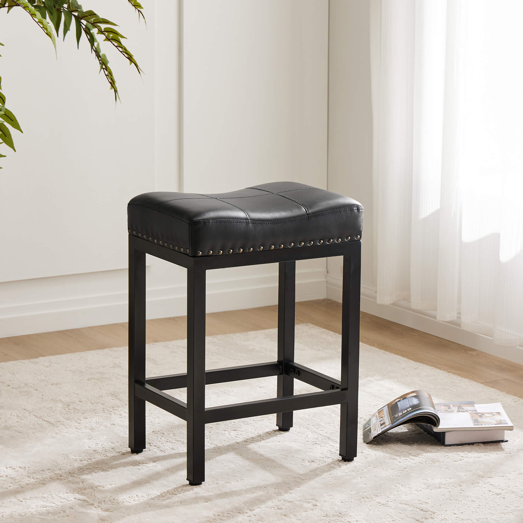 saddle bar stools set of 2