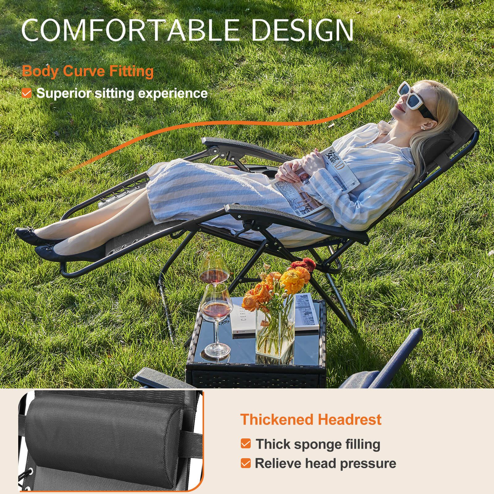 outdoor chair with cup holder