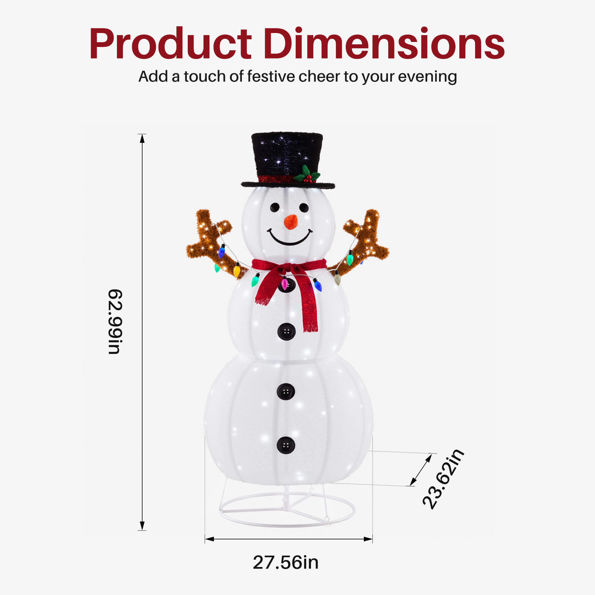 LED Snowman 5ft Outdoor Christmas Decoration