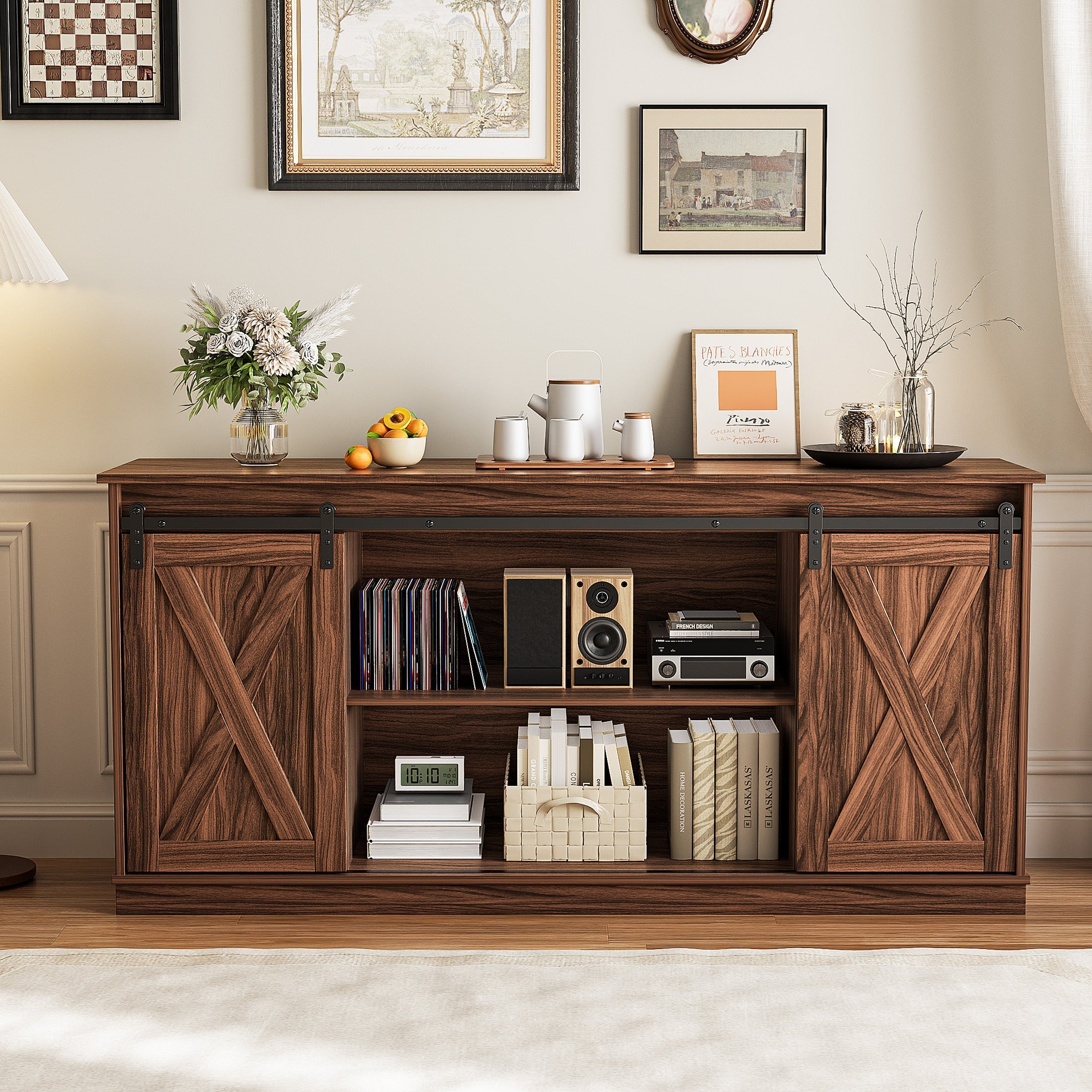 EDX Farmhouse TV Stand with Storage