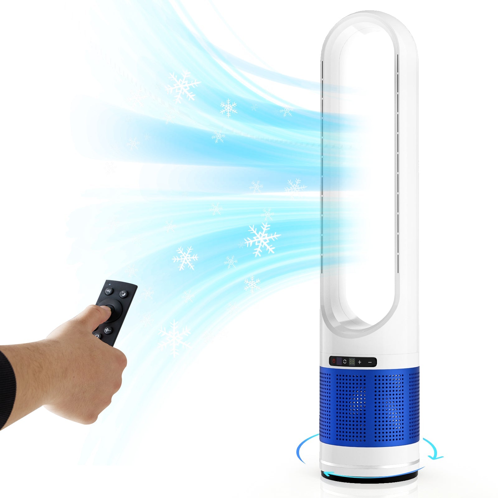 Bladeless Tower Fan 8-Speed 80° Oscillating
