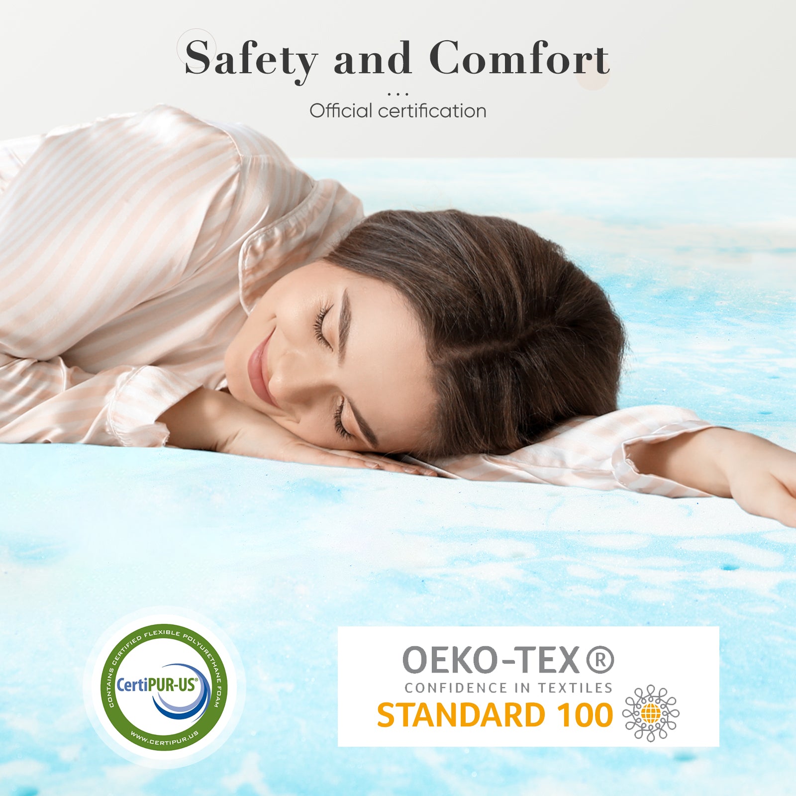 Warebay Gel Memory Foam Mattress Topper – Cooling Sleep Upgrade with Pressure Relief & Body Support