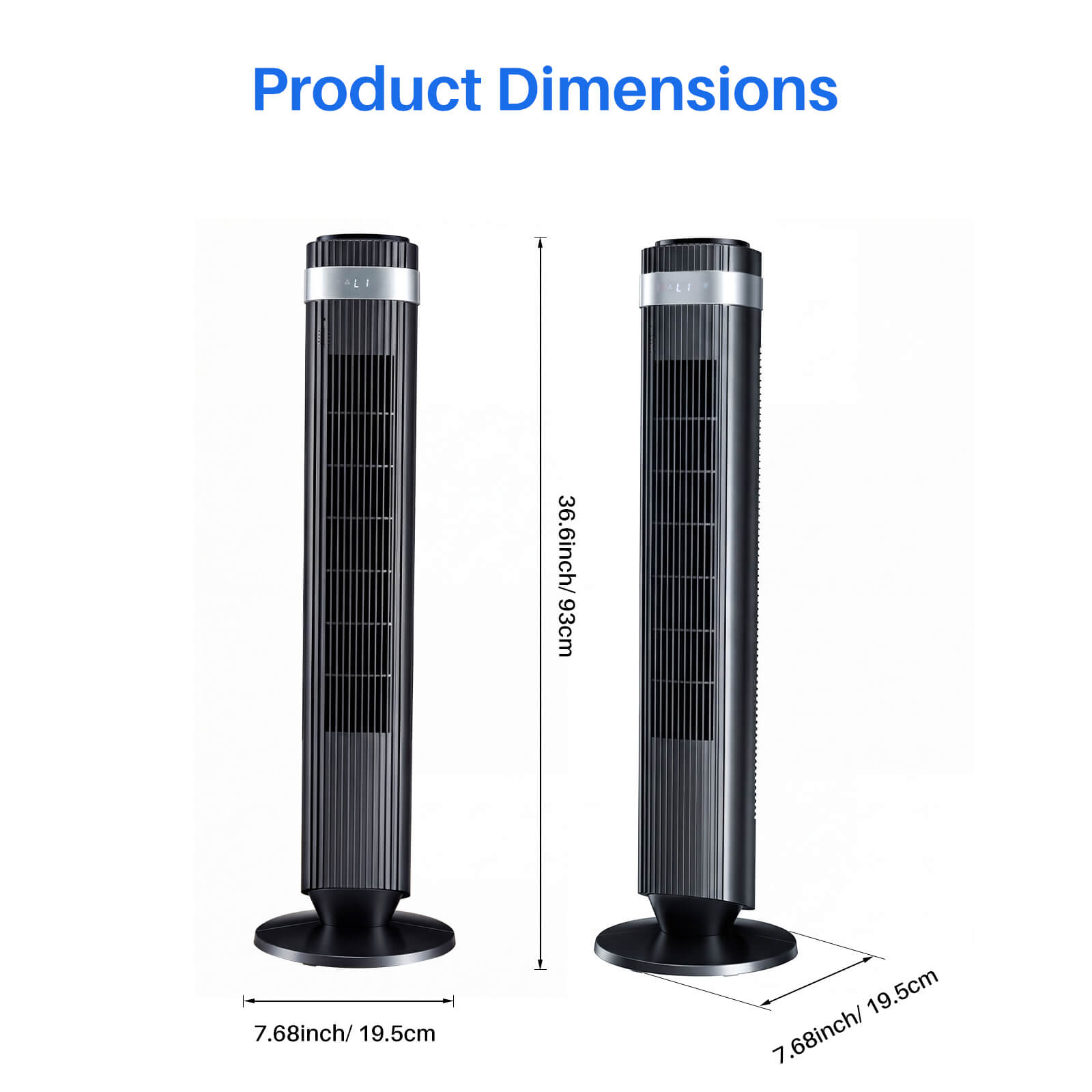 Tower Fan with Remote Control & 5 Speeds for Bedroom