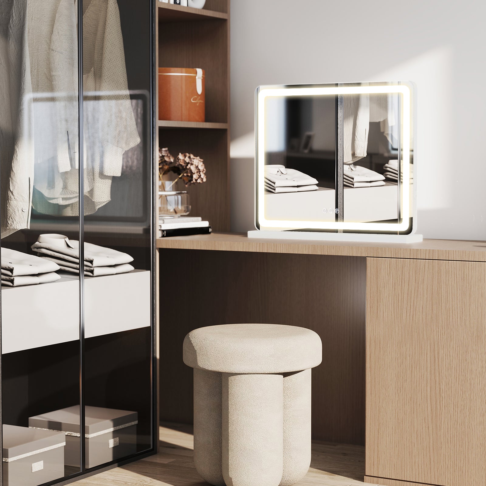 WareBay LED Vanity Mirror with Lights - Dimmable 3 Color Modes