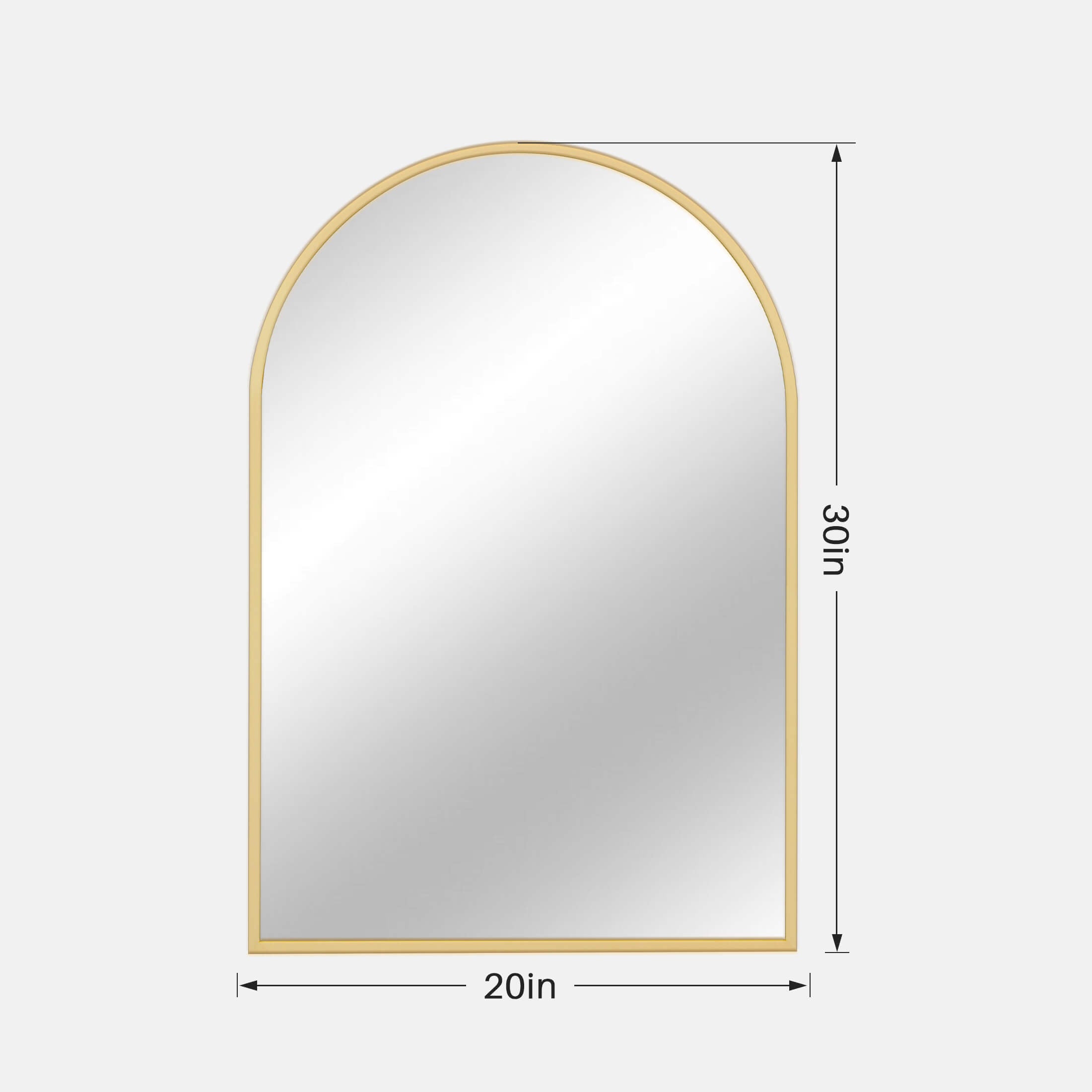 Gothic Arch Gold Black Wall Mirror